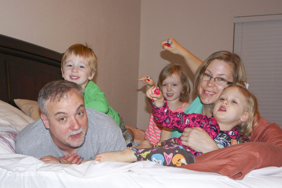 Lots of giggles and weird voices going on, despite the face the girls were so sick!